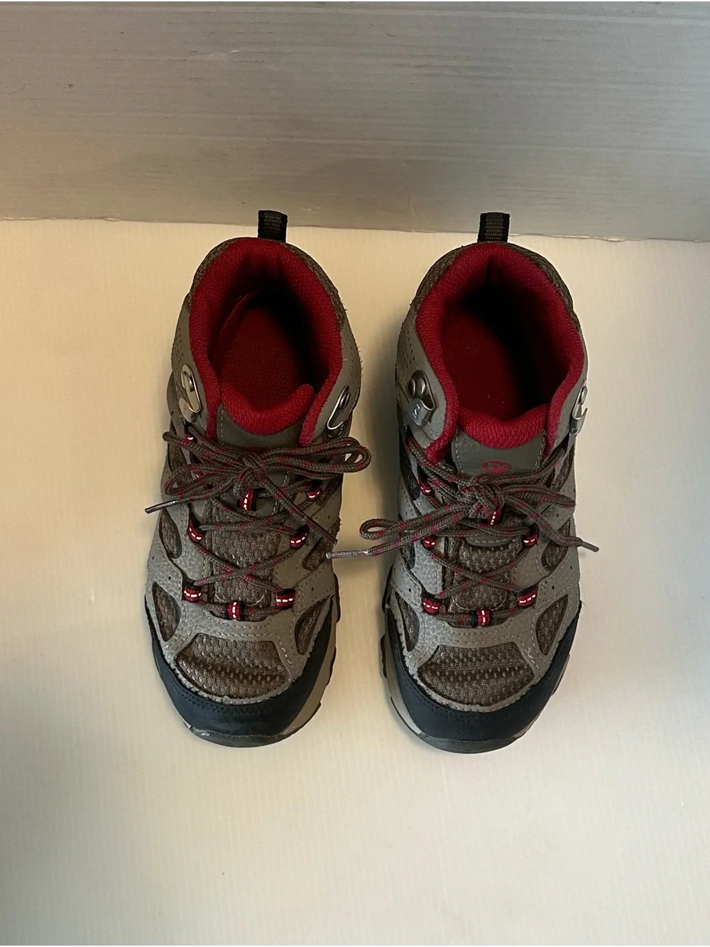 Merrell Kids Gray and Red Hiking Boots
